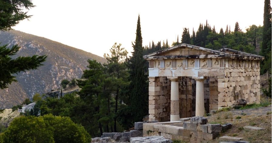 the archaeological site of Delphi in Greece