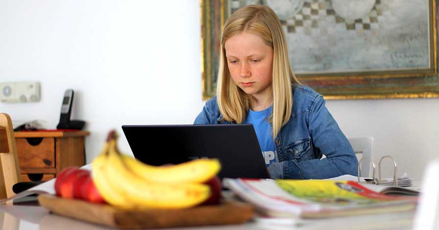 a young girl studying at home to meet homeschooling requirements